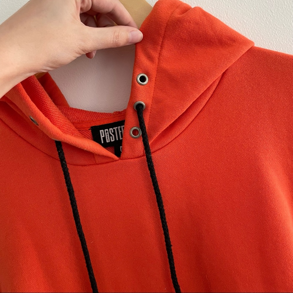 RARE Dolls Kill Poster Grl Oversize Cut Out Hoodie - Orange, Small - Picture 8 of 12